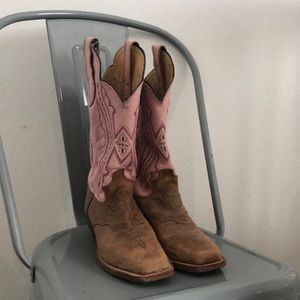 Pink and Brown Justin Boots
